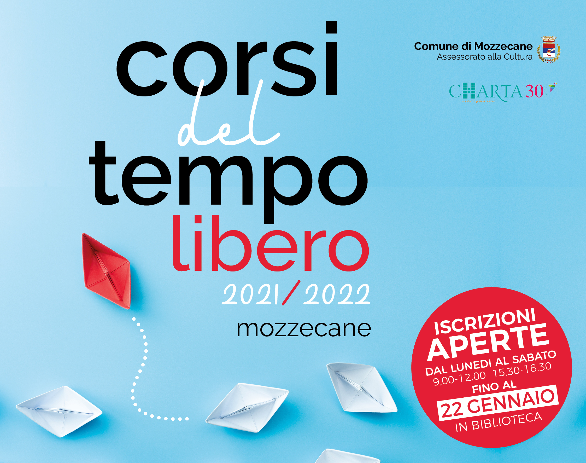 Iscrizioni secondo trimestre Corsi del Tempo Libero 2022