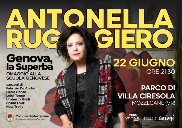Sconto per concerto Antonella Ruggiero - Narr.azioni 2023