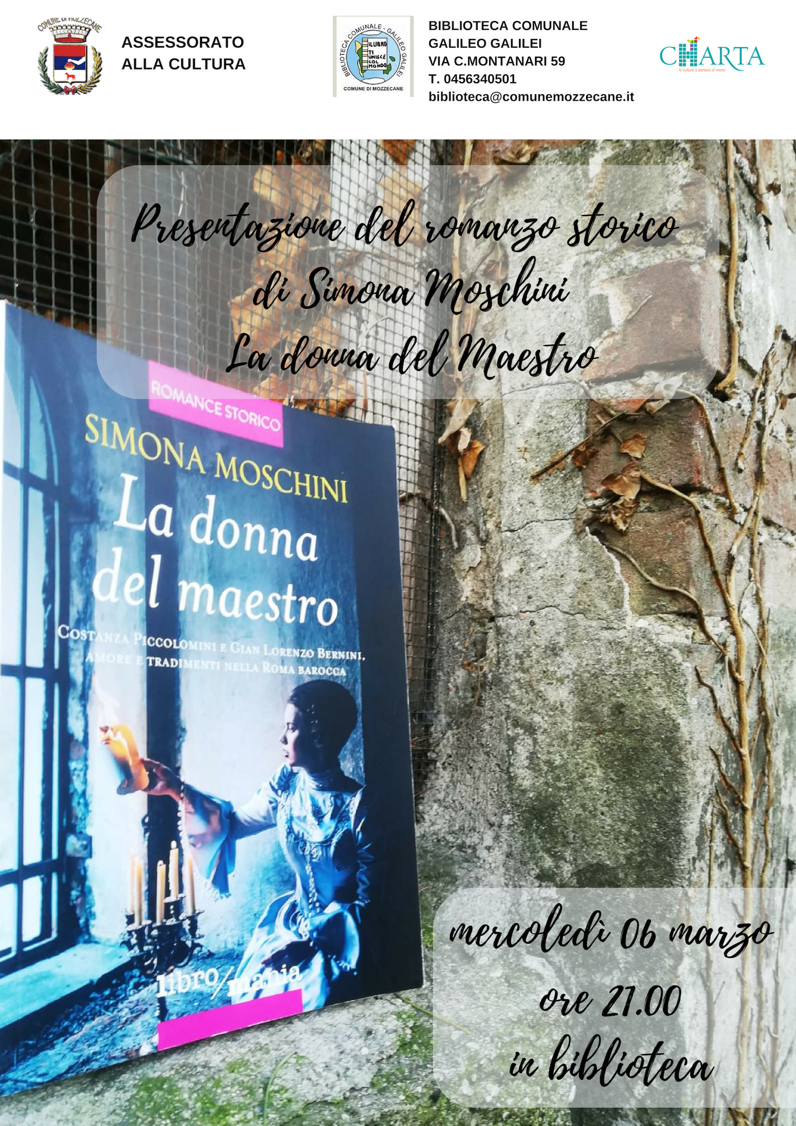 Presentazione del romanzo storico LA DONNA DEL MAESTRO 