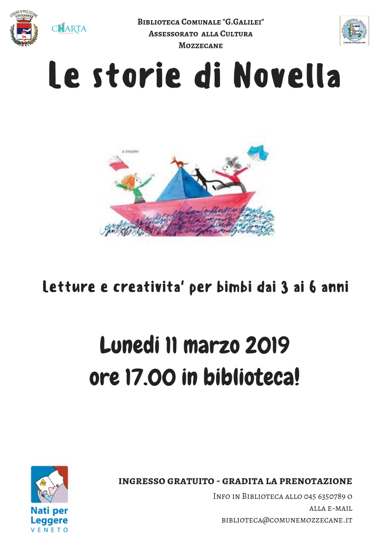 LE STORIE DI NOVELLA: prossimo appuntamento 11 marzo
