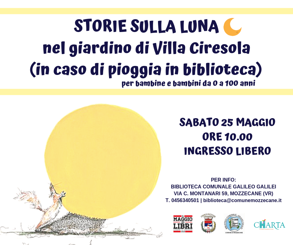 STORIE SULLA LUNA: sabato 25 maggio in biblioteca ore 10.00